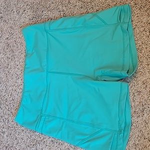 Senita Biker short, 5 inch inseam, turquoise, size medium